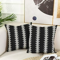 18x18 Decorative Boho Pillowcases Woven Tribal Throw Pillows Trellis Cushion Cover Quatrefoil Pillow Shams for Bed Couch Sofa Bedroom Living Room Tiffasea Moroccan Black and White Throw Pillow Cover 